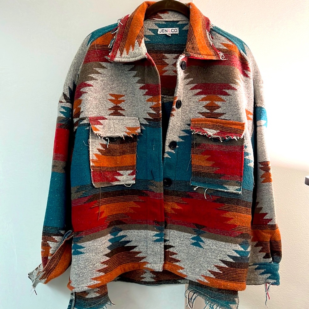 JEN & CO. Aztec Print Shacket L/XL